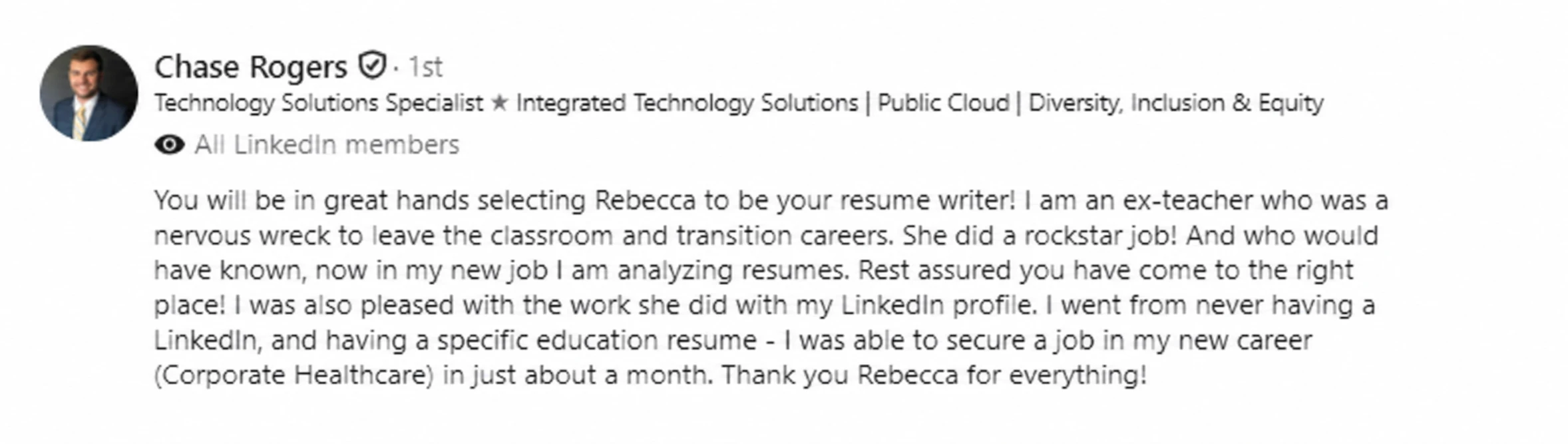Original client proof from Chase Rogers