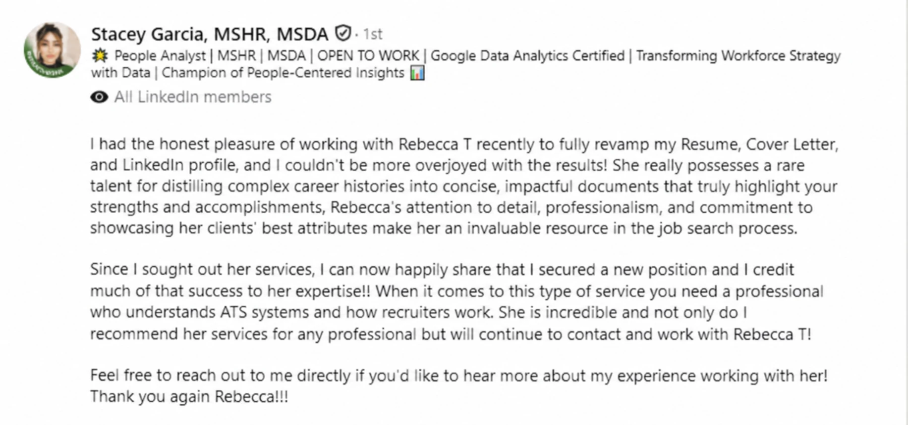 Original client proof from Stacey Garcia